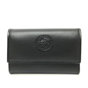 HUNTING WORLD logo 6-Ring 6 key case Key Case PVC/Leather Black/GoldHardware